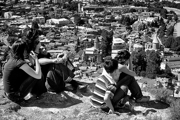Youth atop Narikala Fortress
