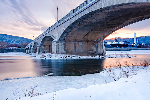 Chemung River Snow Sunset 2