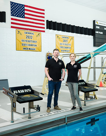 High School Swimming and Diving Coaches Alyssa Helsing & Anthony Furstoss
