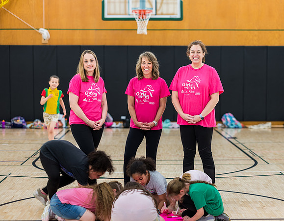 Hugh Gregg Elementary School Girls on the Run Coaches Melissa Grinnell, Shannon Dorsey, & Nicky Casper